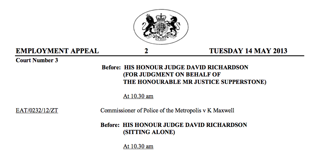 Employment Appeal Court Judgment